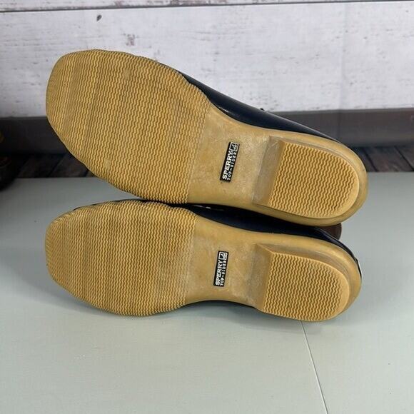 Sperry Saltwater Duck Boot Womens 9 Brown Leather Blue Zipper Lace up Waterproof - Picture 8 of 12